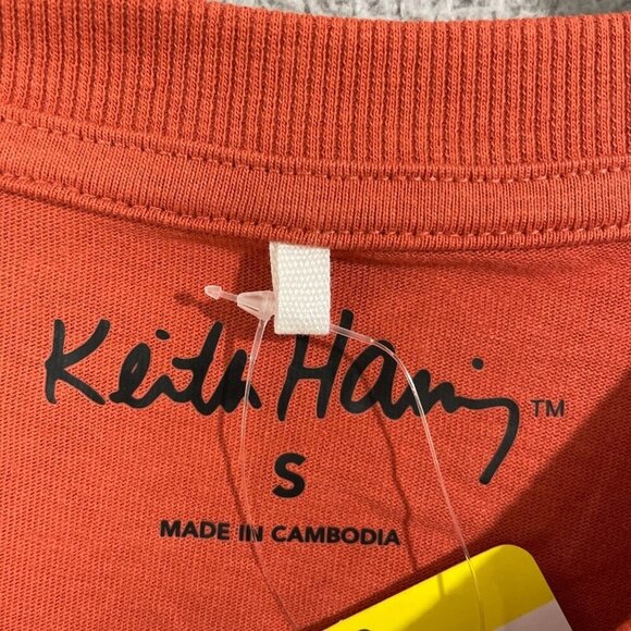 NEW Keith Haring Men's S Orange Graphic T-Shirt Small 100% Cotton - Picture 5 of 9